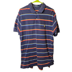 Polo Ralph Lauren Multicolor Cotton Striped Short Sleeve Men's Polo Shirt Size L